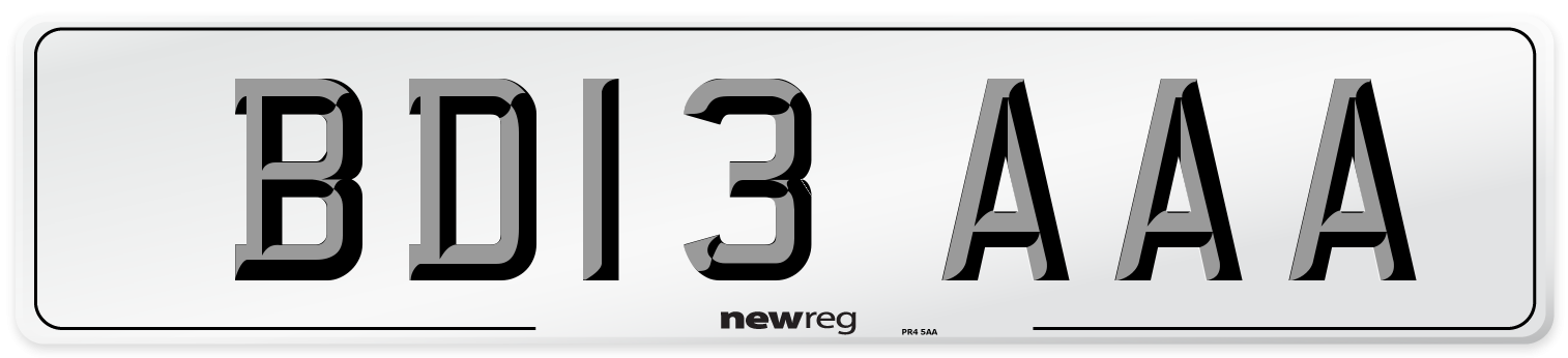 BD13 AAA Number Plate from New Reg